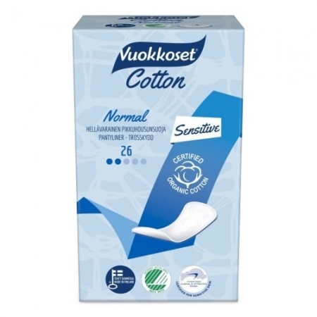 Vuokkoset COTTON Wkładki Higieniczne Normal Sensitive 26 szt